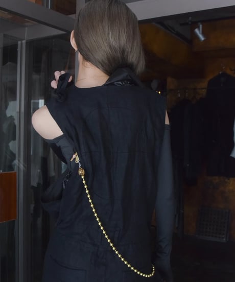 WILDFRÄULEIN "Couture salopette" Dark indigo linen.