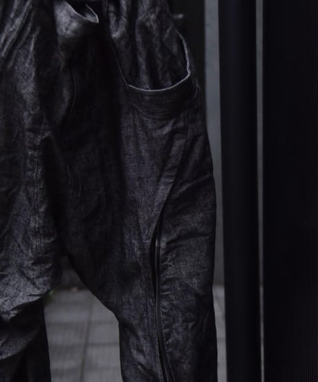 WILDFRÄULEIN "Blackchambray linen sarouel wide pants"