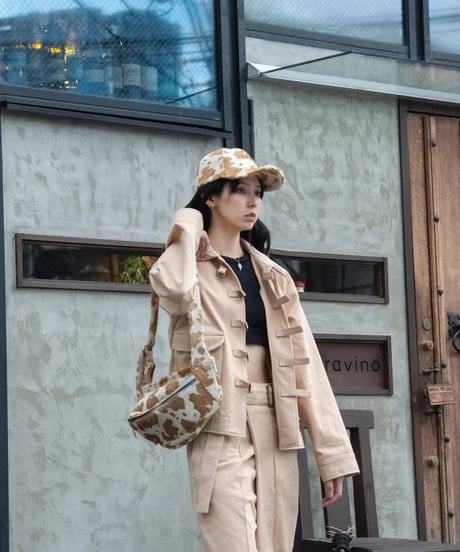 Hankes "Orangebeige denim short coverall"