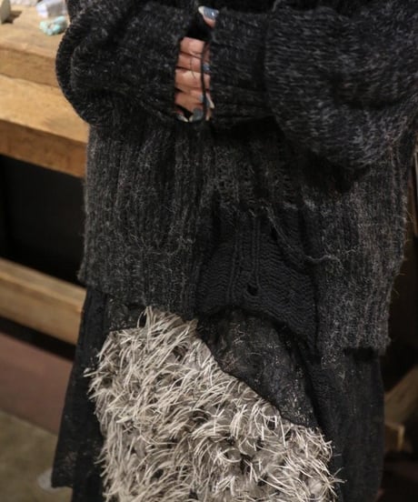 WILDFRÄULEIN "Hand knit ritz sweater" Black color.