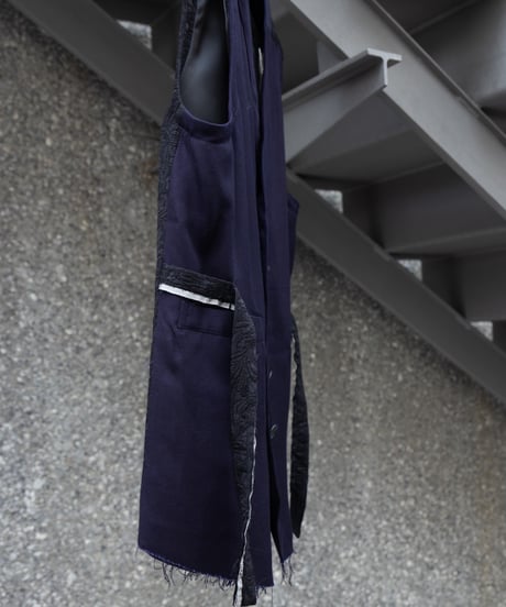 WILDFRÄULEIN "Purple lines gilet" Japanese indigo wool.