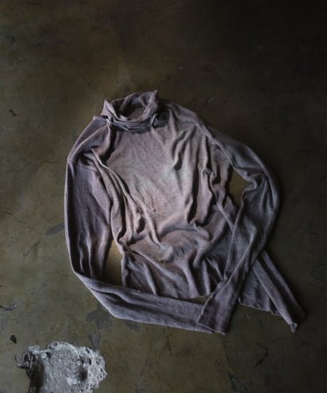 Hankes "Mermaid cutsew waffle jersey" Red wine dye.