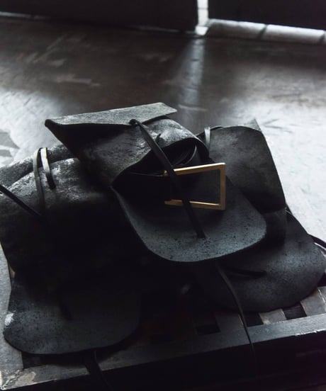 ferric "W ring leather belt" hand stitched ☓.