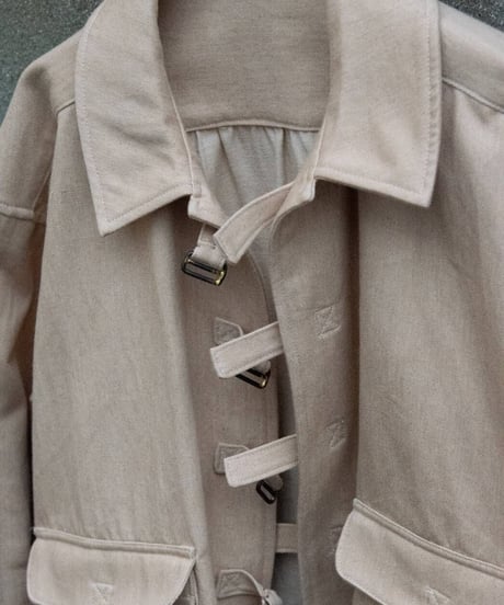 Hankes "Orangebeige denim short coverall"