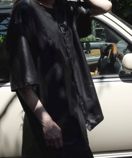JFR "Chintz black linen shirt"