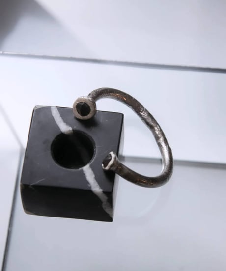 Ferric "Bone cast silver bangle" Memento mori.