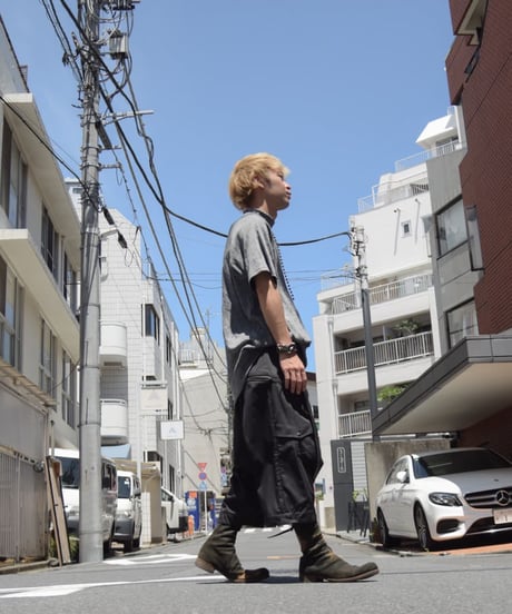 JFR × WILDFRÄULEIN "Solid high neck cutsew" Yohryu black & grey , Linen jersey.