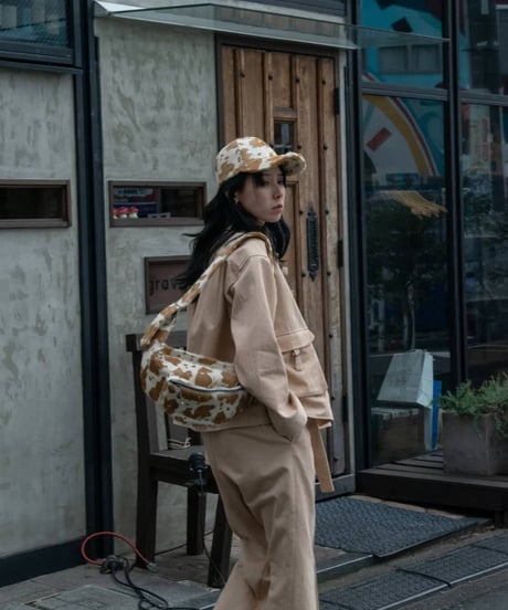 Hankes "Orangebeige denim short coverall"