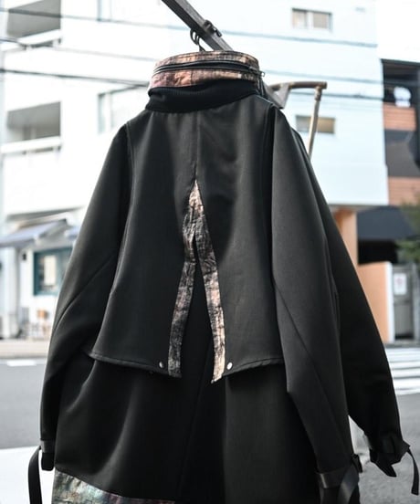 WILDFRÄULEIN "Dash coat" Black PU & Grey melton.