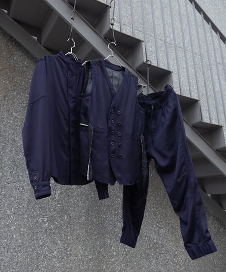 WILDFRÄULEIN "Purple lines shirt" Japanese indigo wool.