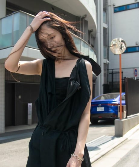 WILDFRÄULEIN "Couture salopette" Dark indigo linen.