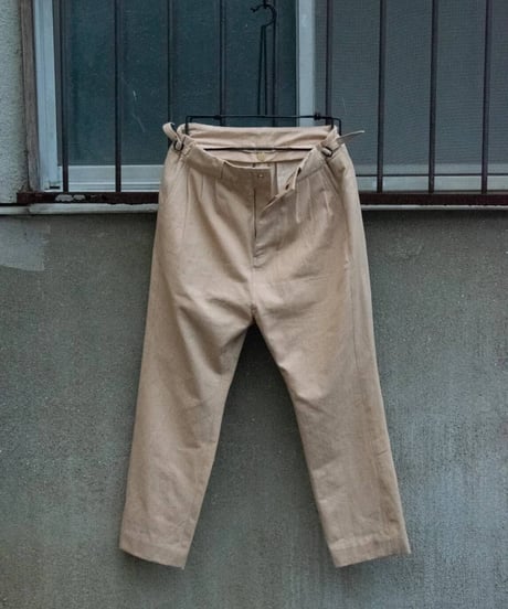 Hankes "Acid tuch high waist pants" Orangebeige denim ver.