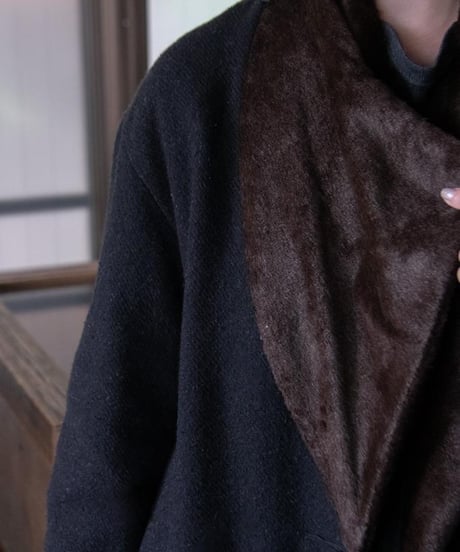 Hankes "Boa × wool luxurious coat"