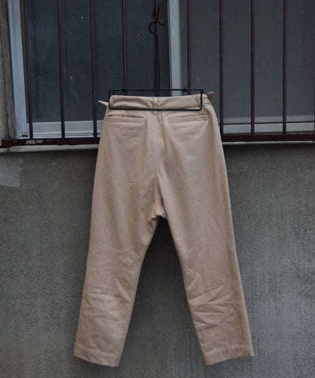 Hankes "Acid tuch high waist pants" Orangebeige denim ver.