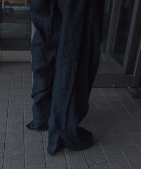 WILDFRÄULEIN "Couture salopette" Dark indigo linen.