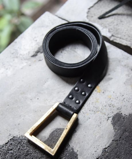 ferric "W ring leather belt" hand stitched ☓.