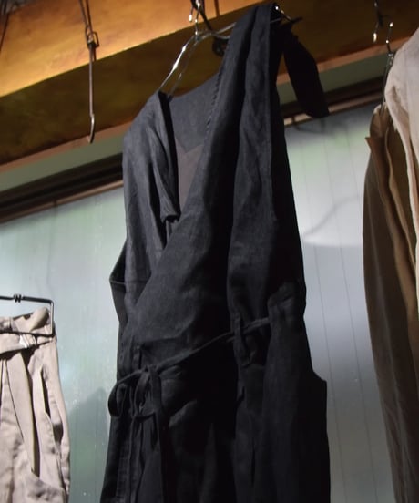 WILDFRÄULEIN "Couture salopette" Dark indigo linen.