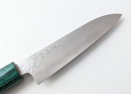 QK0009 | VG7積層 | ペティ135 | 朴木丸柄 (緑)