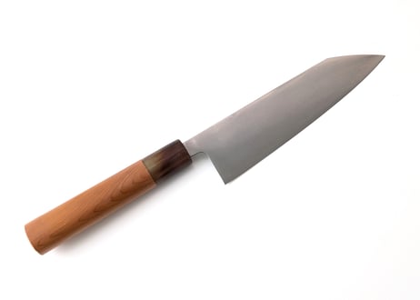 QY0152 | 青紙スーパー | 切付牛刀180 | 磨き | 水牛角+イチイ丸柄