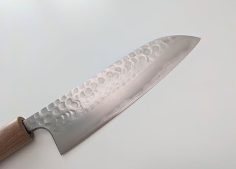 QB0411 | 青紙クラッド | 三徳 | 鎚目 | アメリカンチェリー丸柄