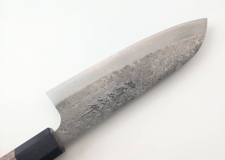 A0266 | VG10積層 | 三徳 | 鎚目 | ウォルナット八角柄(黒口輪)