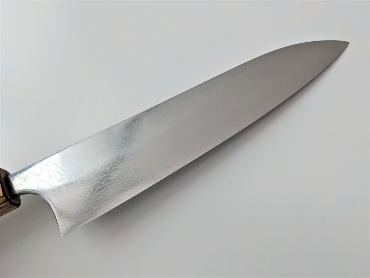 QB0906 | VG10ニッケル積層 | 牛刀210 | 磨き | 樫拭き漆柄 | タケフナ