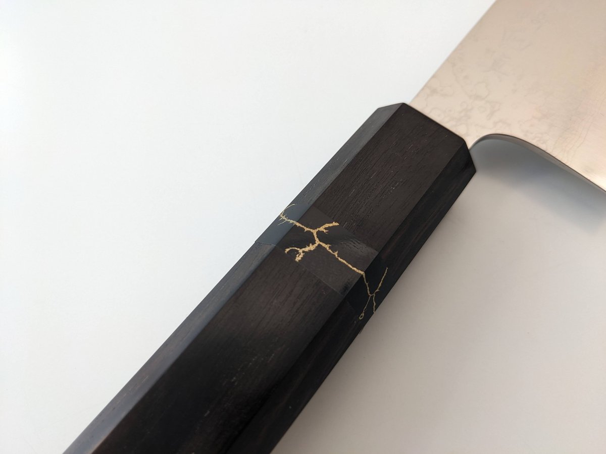 QK0043 | VG10Wニッケル積層 | 三徳 | 黒檀八角柄 | タケフナイフ