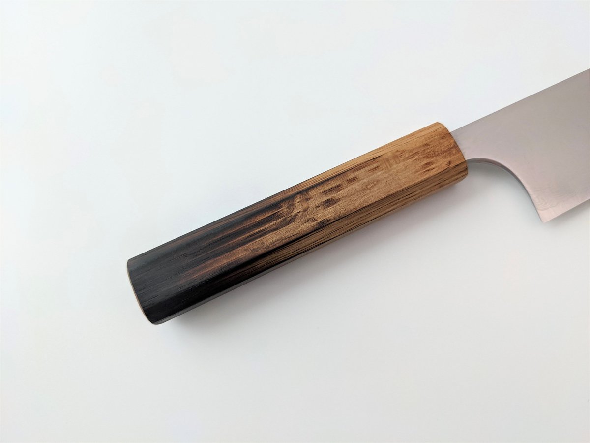 QB0906 | VG10ニッケル積層 | 牛刀210 | 磨き | 樫拭き漆柄 | タケフナ
