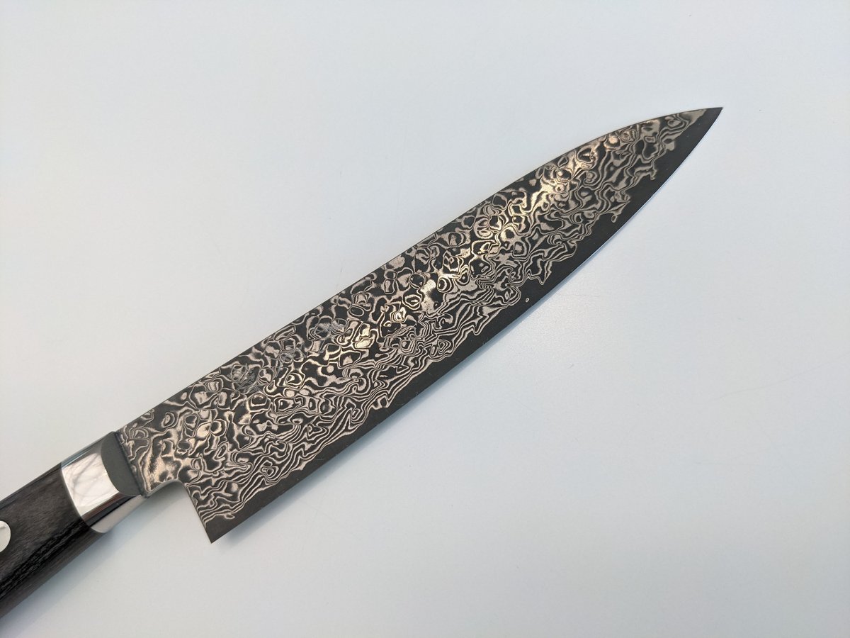 D0330 | VG10ニッケル積層 | 鍔付ペティ120 | 黒染 | タケフナイフ