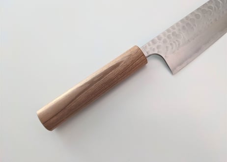 QB0411 | 青紙クラッド | 三徳 | 鎚目 | アメリカンチェリー丸柄