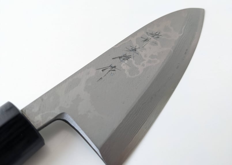 C0505 | 白紙積層 | 出刃4.5寸 | 紫檀しのぎ柄 | タケフナイフビレッジ