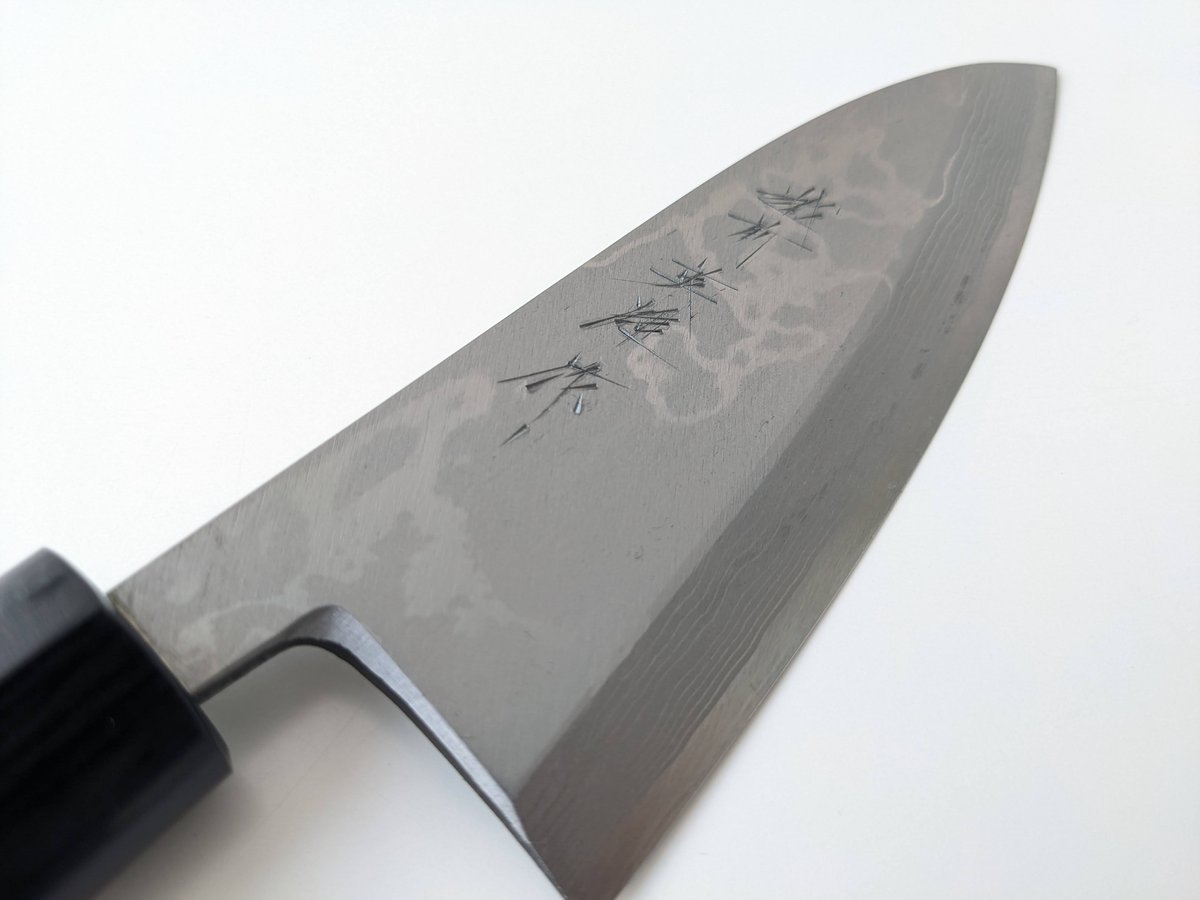 C0505 | 白紙積層 | 出刃4.5寸 | 紫檀しのぎ柄 | タケフナイフビレッジ