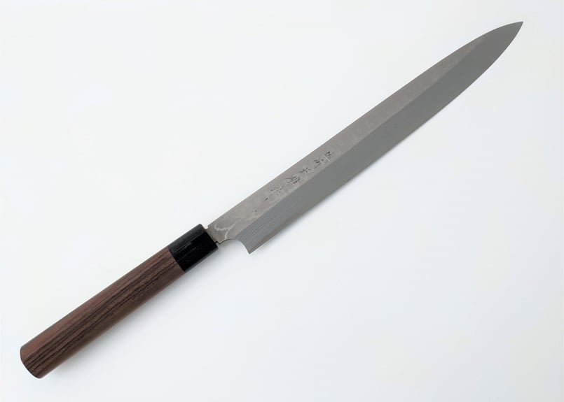 C0076 | 白紙積層 | 柳刃300 | 紫檀しのぎ柄 | タケフナイフビレッジ