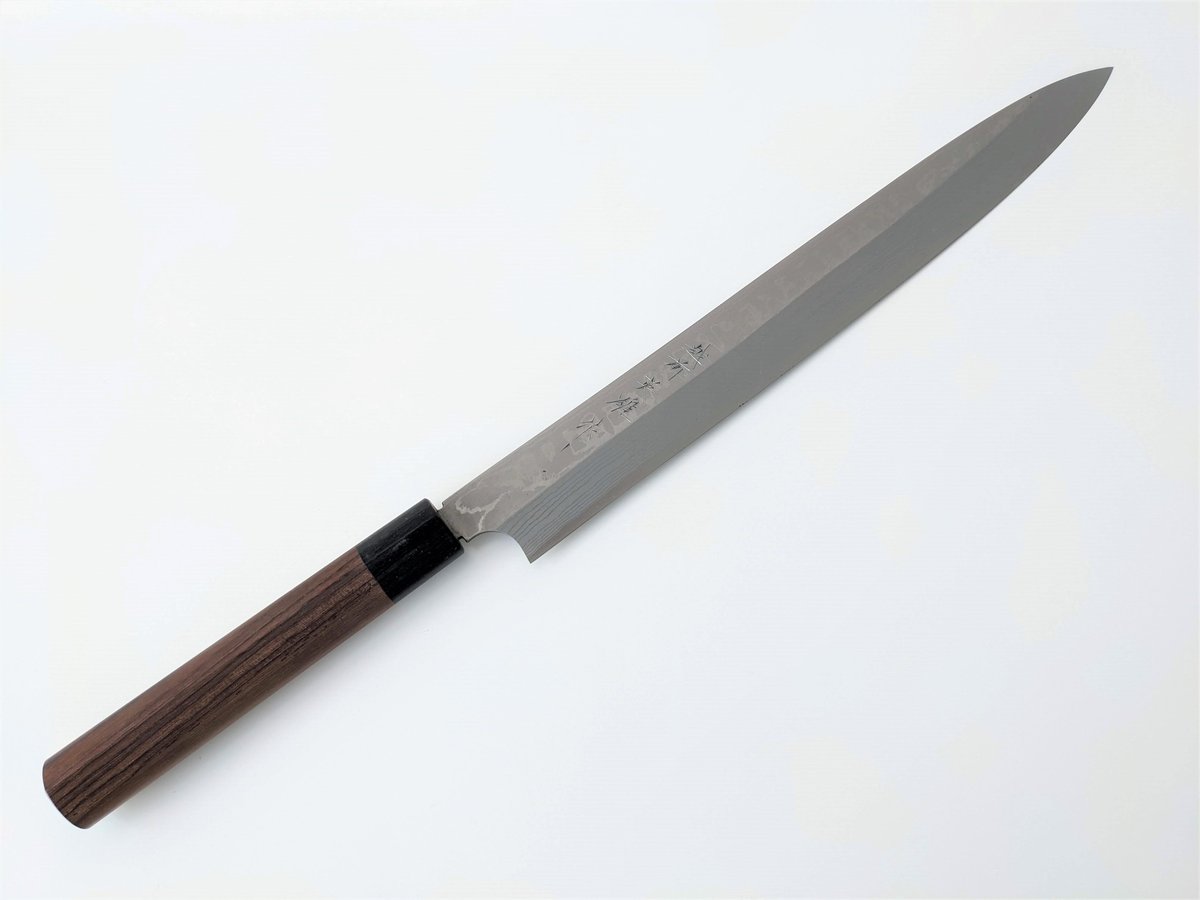 C0076 | 白紙積層 | 柳刃300 | 紫檀しのぎ柄 | タケフナイフビレッジ