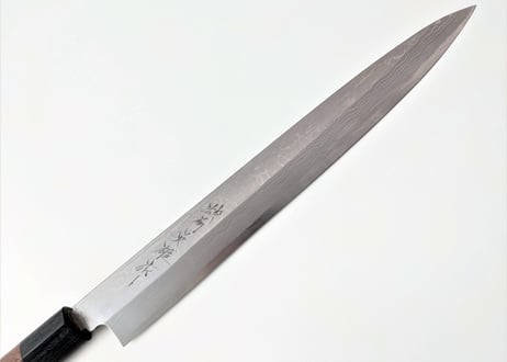 C0102 | 白紙積層 | 柳刃9寸 | 紫檀しのぎ柄