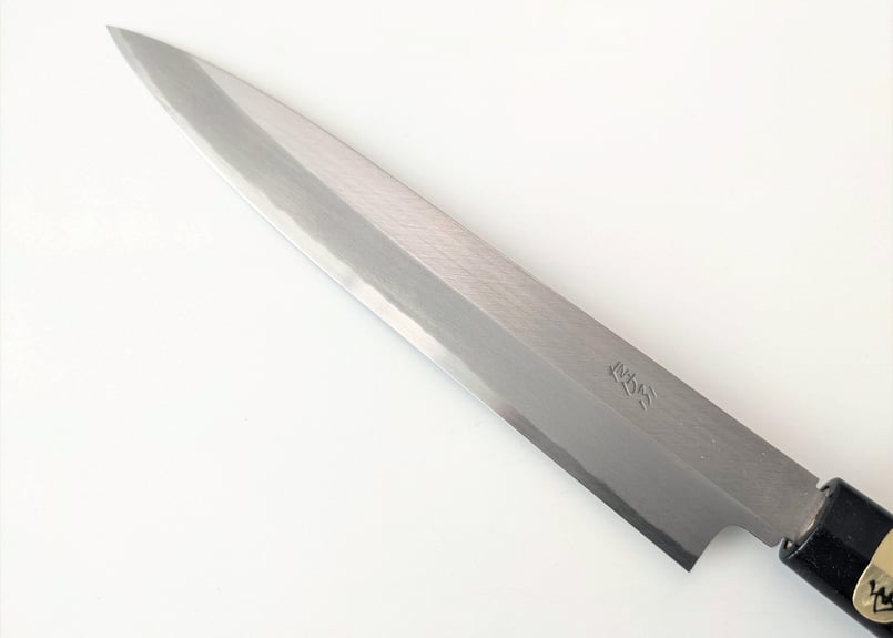 實光刃物 鎌型薄刃 左利き 刃渡り17cm 6寸 上作白ニ 楽天市場】鎌薄刃包丁 白二（上作）II 〔 安来鋼 白鋼2号