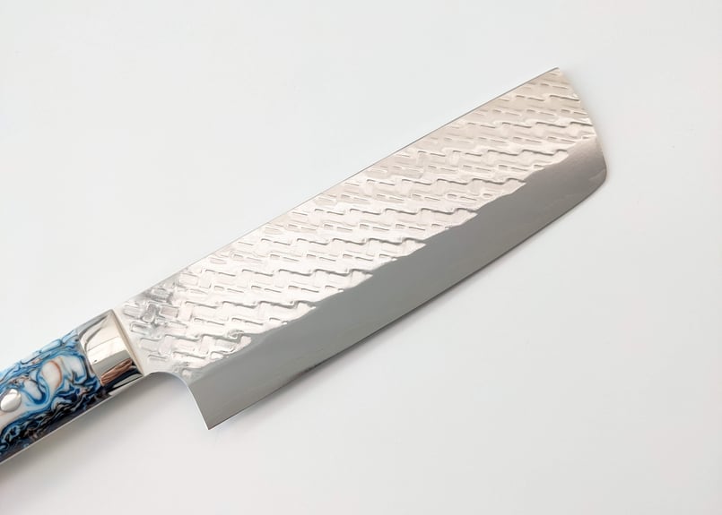 QH0334 | SPG STRIX | 鍔付菜切 | アクリル柄 (ホワイト＆ブルー