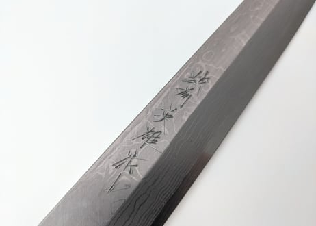 C0102 | 白紙積層 | 柳刃9寸 | 紫檀しのぎ柄