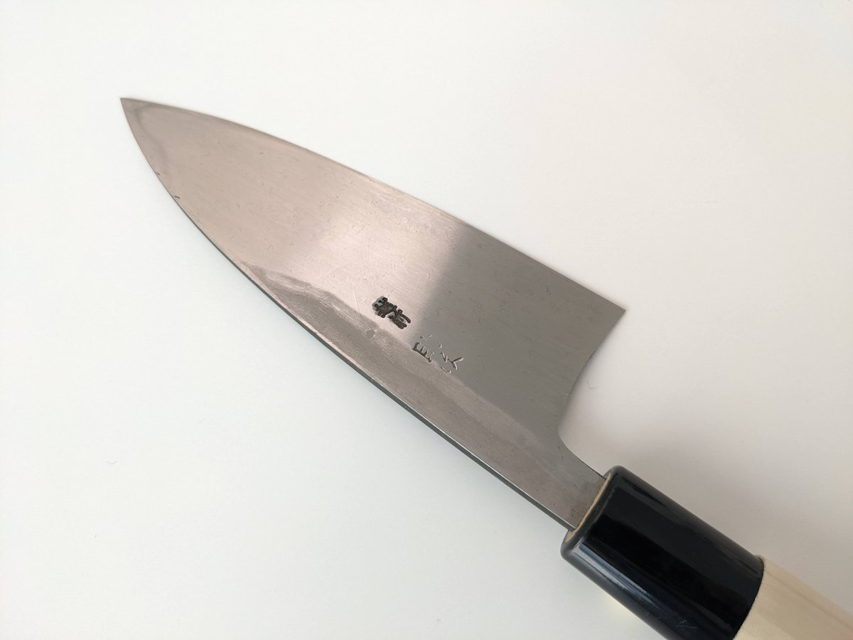 [新品未使用] 鮭切り 300mm 白紙3号 黒打ち仕上げ 朴木 丸形 新品未使用] 鮭切り 300mm 白紙3号 黒打ち仕上げ 朴木 丸形