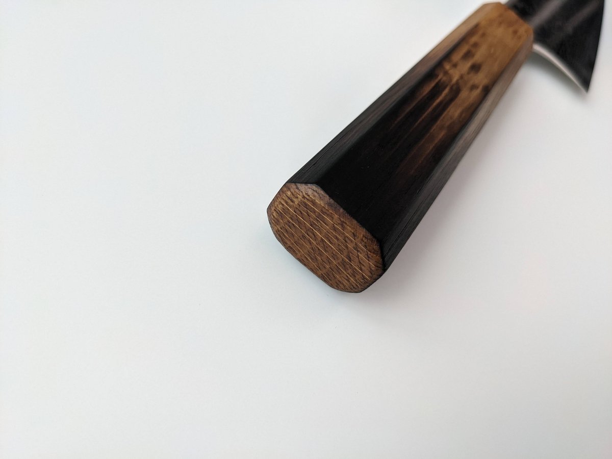 QB0906 | VG10ニッケル積層 | 牛刀210 | 磨き | 樫拭き漆柄 | タケフナ