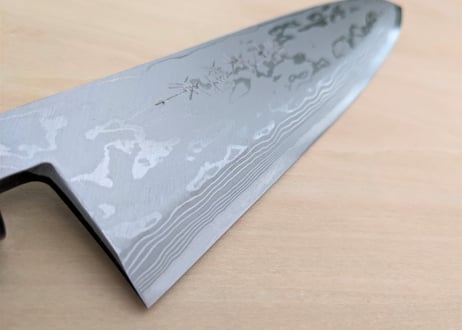 C0074 | 白紙積層 | 身卸8寸 | 紫檀しのぎ柄