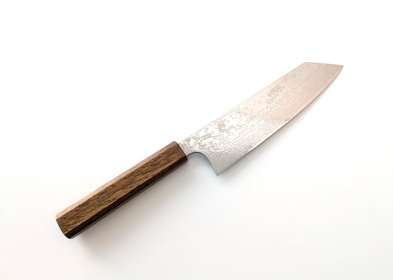 天然大漆 包丁の柄　八角柄 四点組 螺鈿・研出仕上げ X0009 | ATS34積層 | 文化180 | 樫拭き漆八角柄 | タケフナイフ