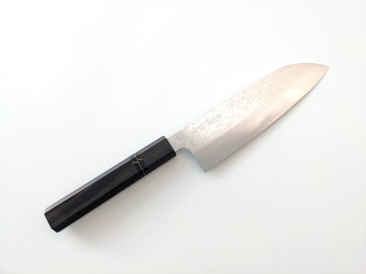 QK0043 | VG10Wニッケル積層 | 三徳 | 黒檀八角柄 | タケフ QK0043 | VG10Wニッケル積層 | 三徳 | 黒檀八角柄 | タケフ