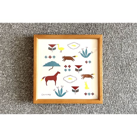 LETTER PRESS POSTER 額装タイプ <animal garden>