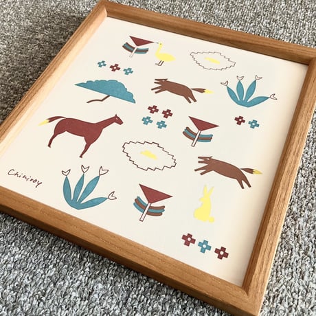 LETTER PRESS POSTER 額装タイプ <animal garden>