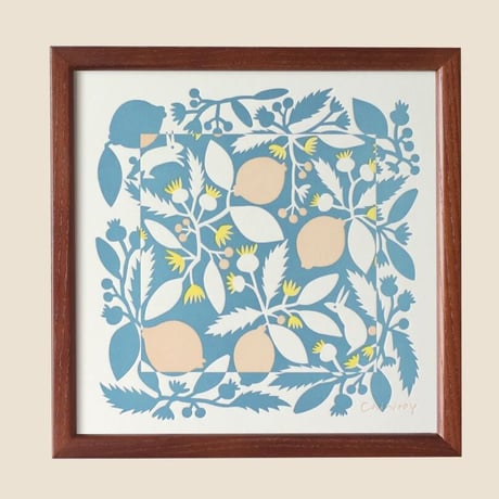 LETTER PRESS POSTER <lemon tree> 額装タイプ
