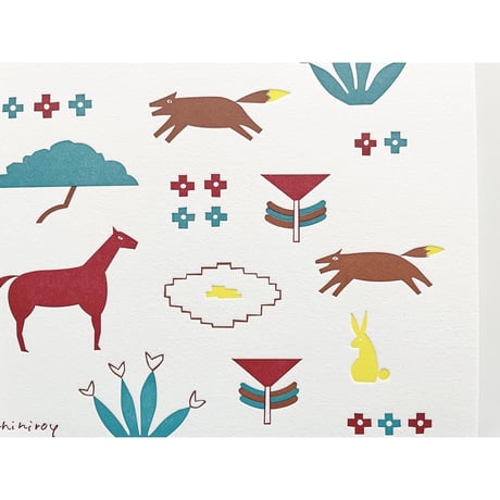 LETTER PRESS POSTER 額装タイプ <animal garden>