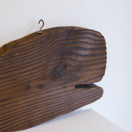 Wooden whale wall object