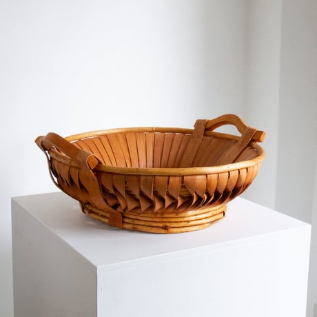 Slice wood ＆ Rattan basket