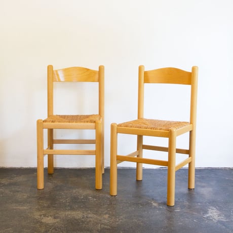 1980s Loewen stein Side Chair Set (paper cord)